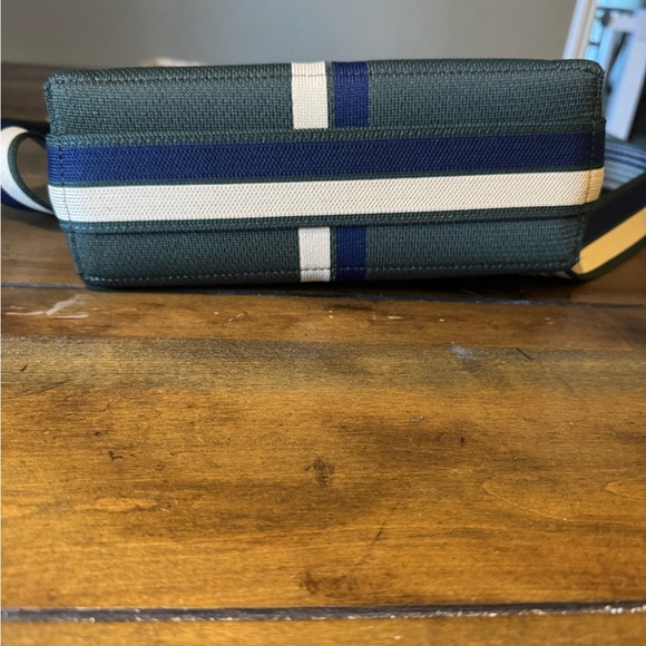 Rothy's Green / Blue / Cream Striped Crossbody Bag with Striped Strap - Picture 3 of 4